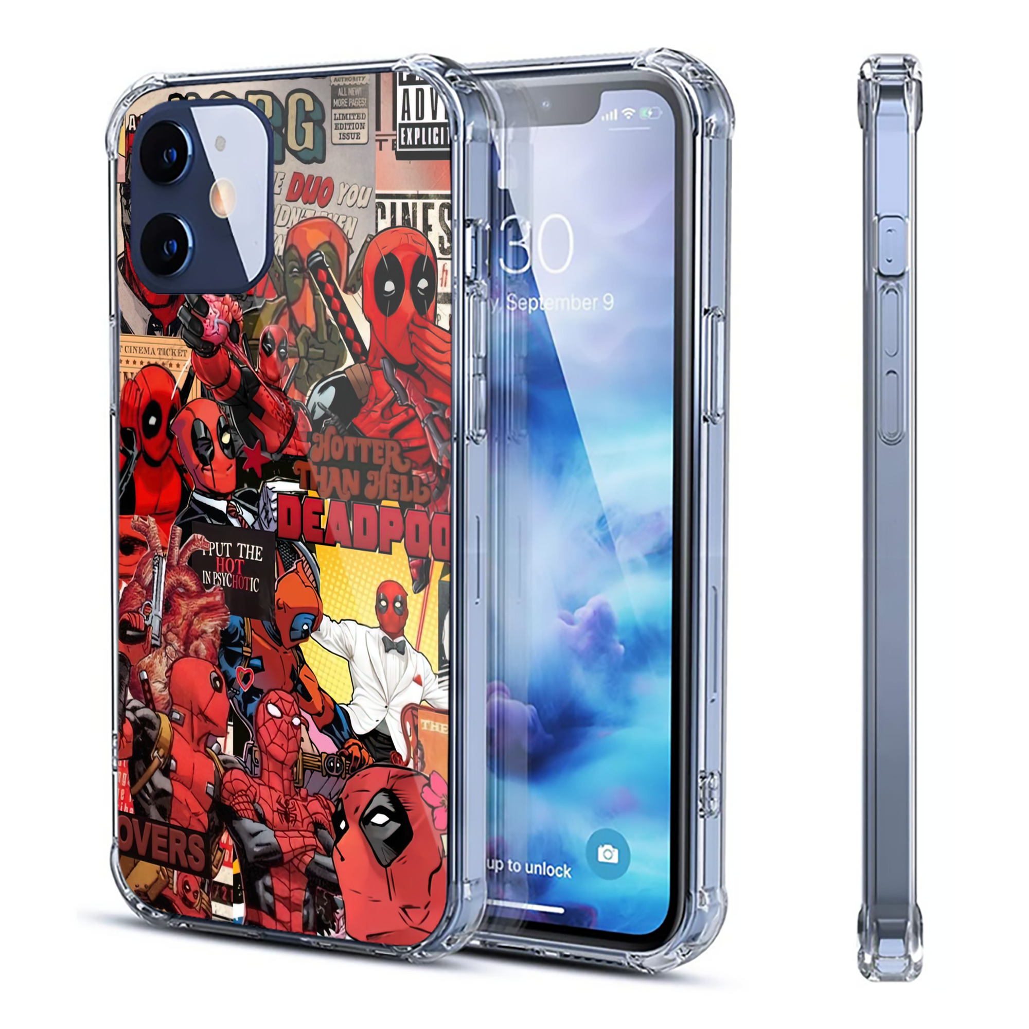 （画像用） Deadpool デッドプール 【iPhone 12シリーズ対応】透明スマホケース（クリアソフトケース）